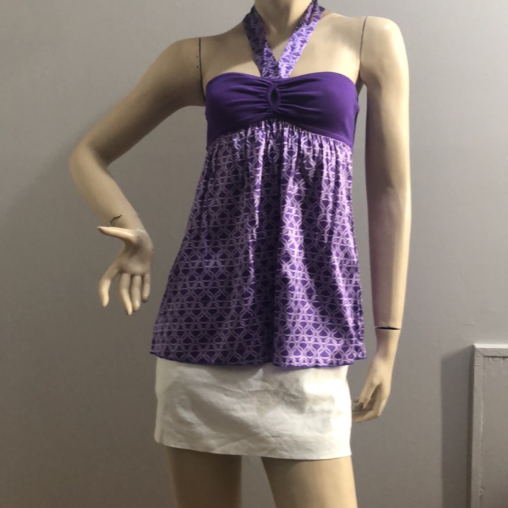 NWT.BEBE BONITA WVE HALTER-F Top.Cocktails Dress. Blouse.  Size S.